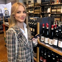 The young lady touched herself